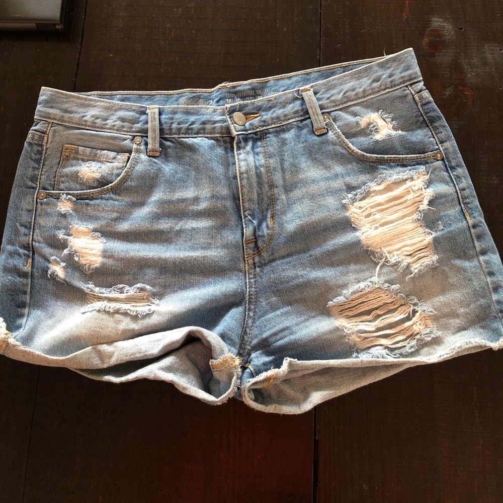Mid rise jean shorts